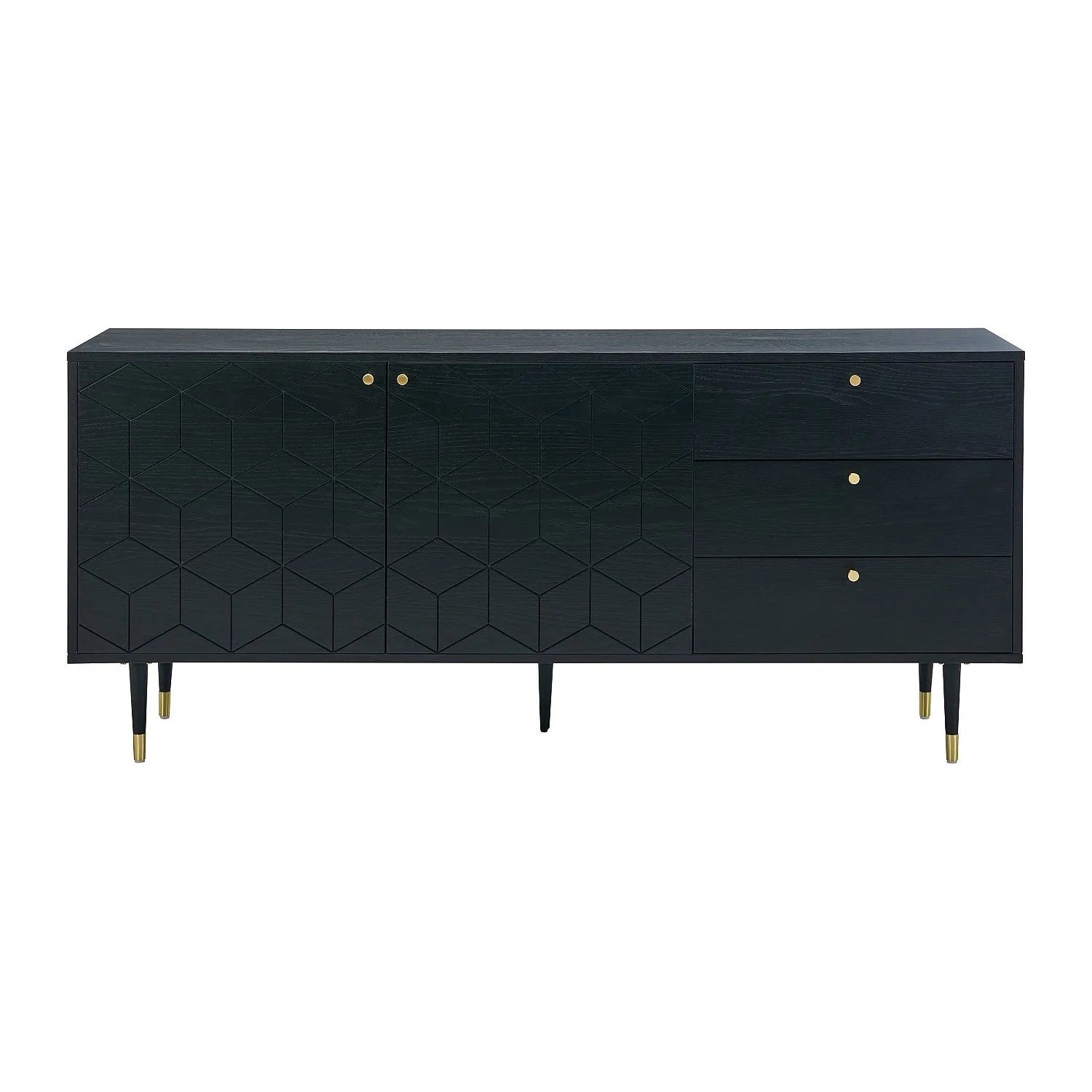 Vente-unique Sideboard Parioma Schwarz  Goldfarben 180 cm