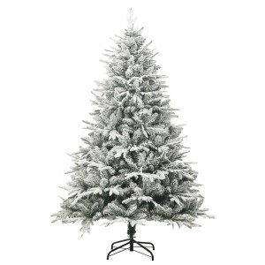 vidaXL Künstlicher Weihnachtsbaum Beschneit Grün 210 cm PVC PE 328495