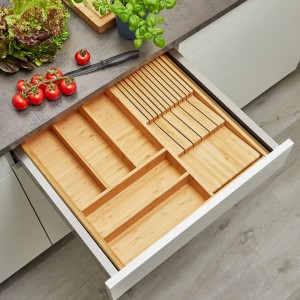 SOTECH Orga-Box-1 Bambus Besteckeinsatz 6 Fächer Für Blum Tandembox Antaro Schubladen 519x473x56 mm im 60er Schrank