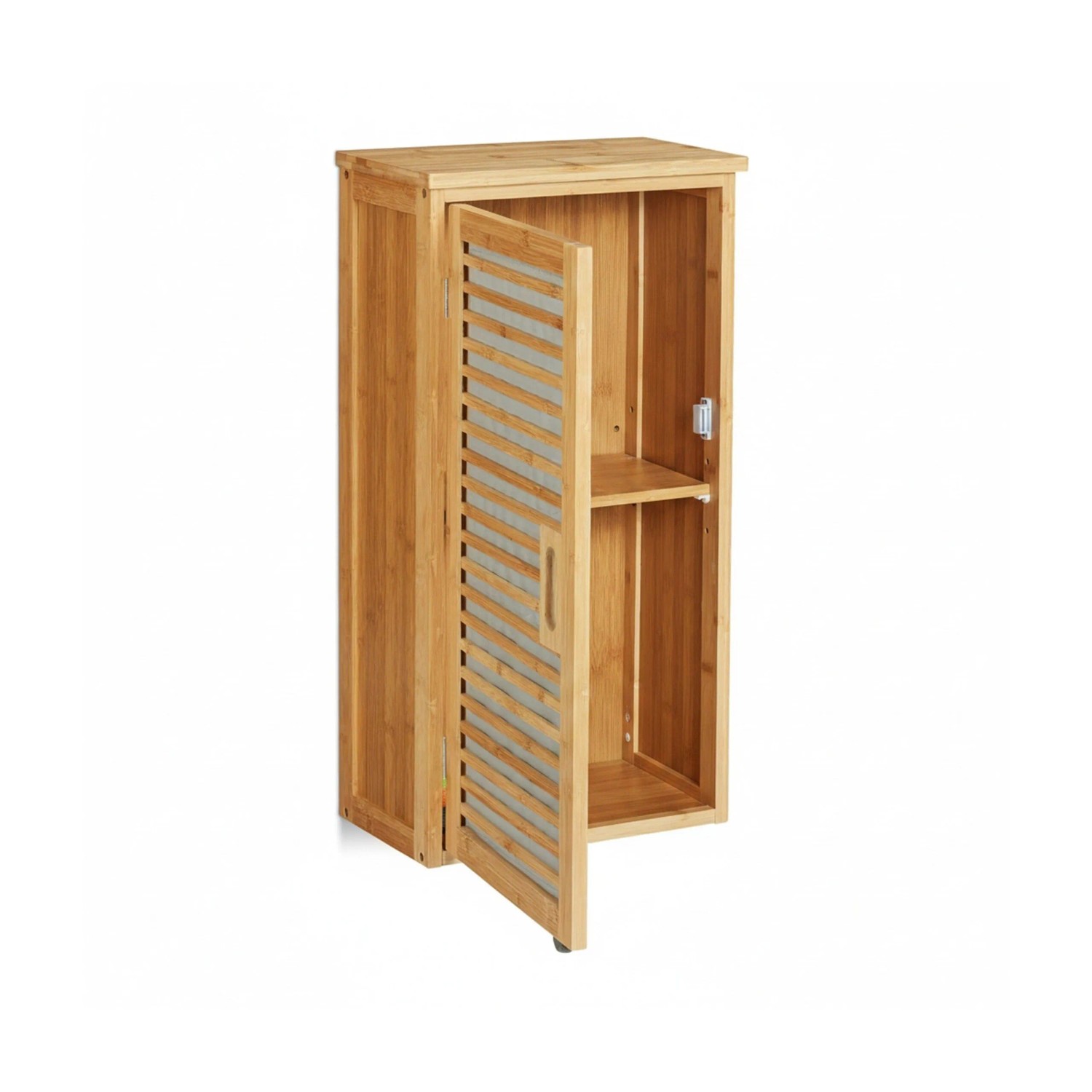 Relaxdays Badschrank Bambus Natur Höhenverstellbar 66 cm x 35 cm x 20 cm 3,9 kg