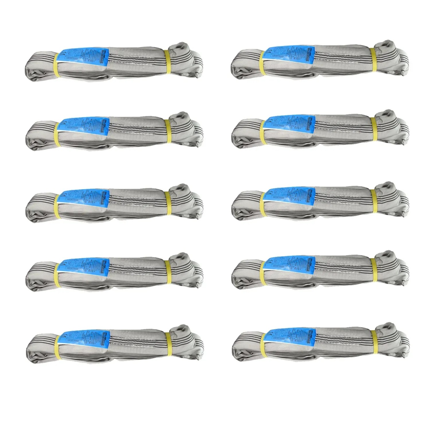 TRUTZHOLM 10x Rundschlinge 4000kg 4t 4 m Umfang Hebeband Grau