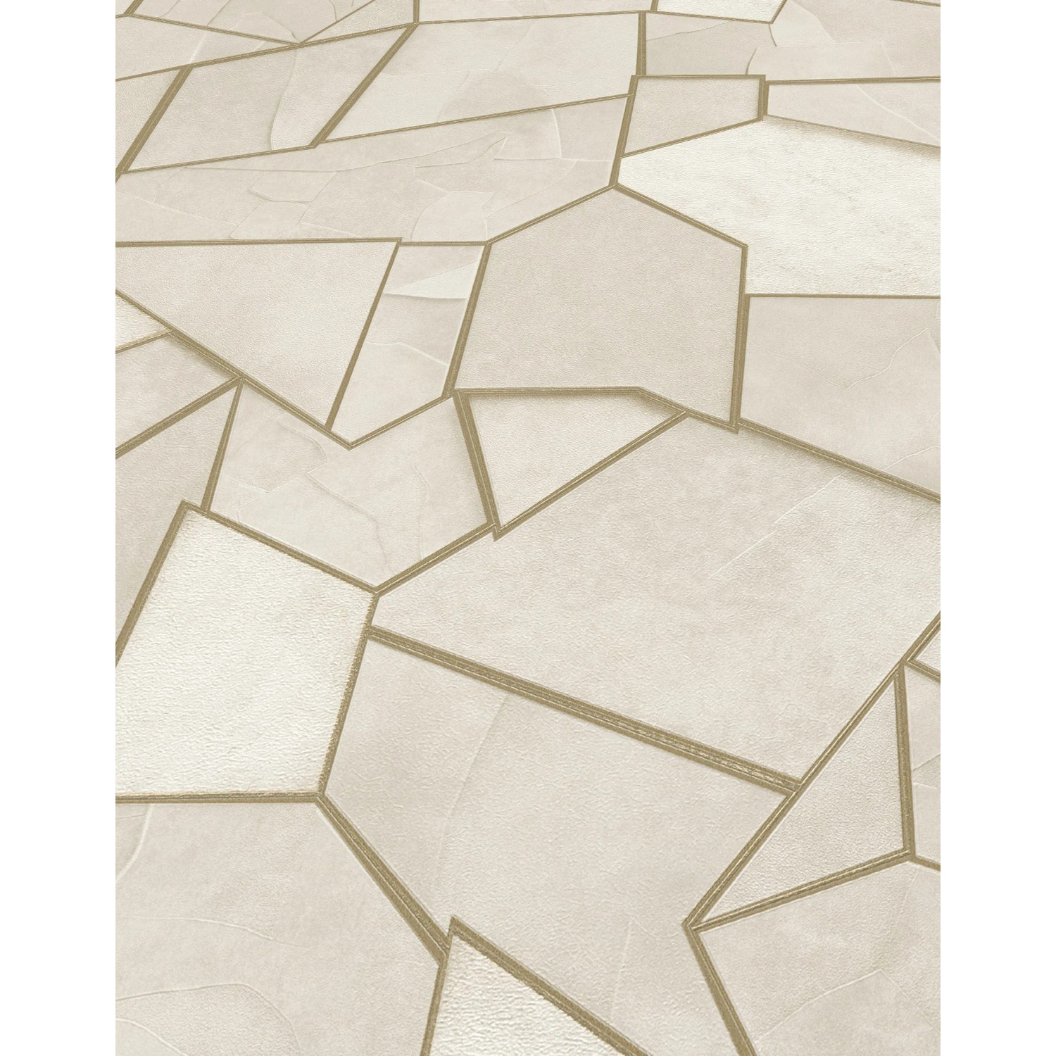 Beige Vliestapete mit Mosaikmuster in Schieferoptik von Erismann, Kollektion Elle Decoration 4.