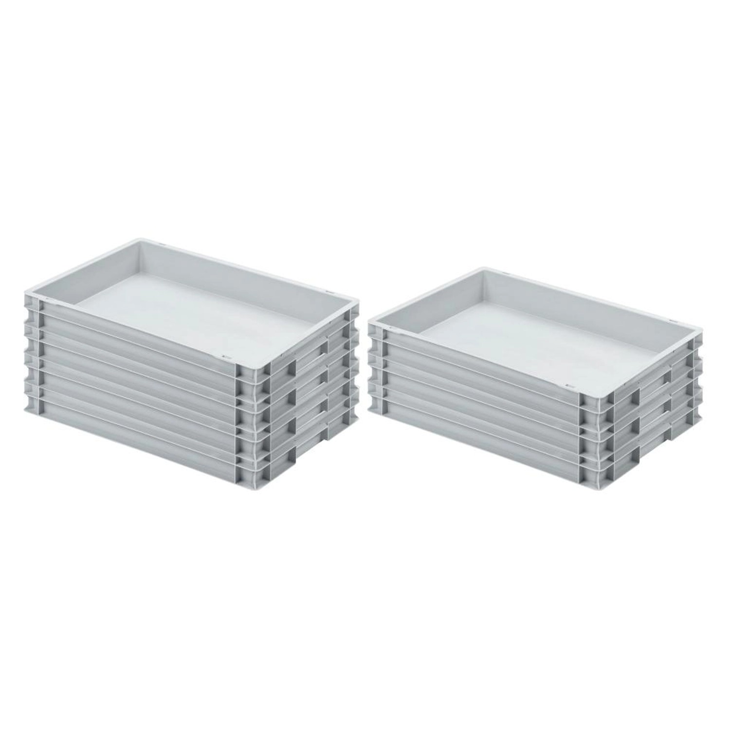 SparSet 5 x Eurobehälter Mit Geschlossenem Griff HxBxT 7,5 x 40 x 60 cm 15 Liter Grau Eurobox Transportbox Transportbehä...