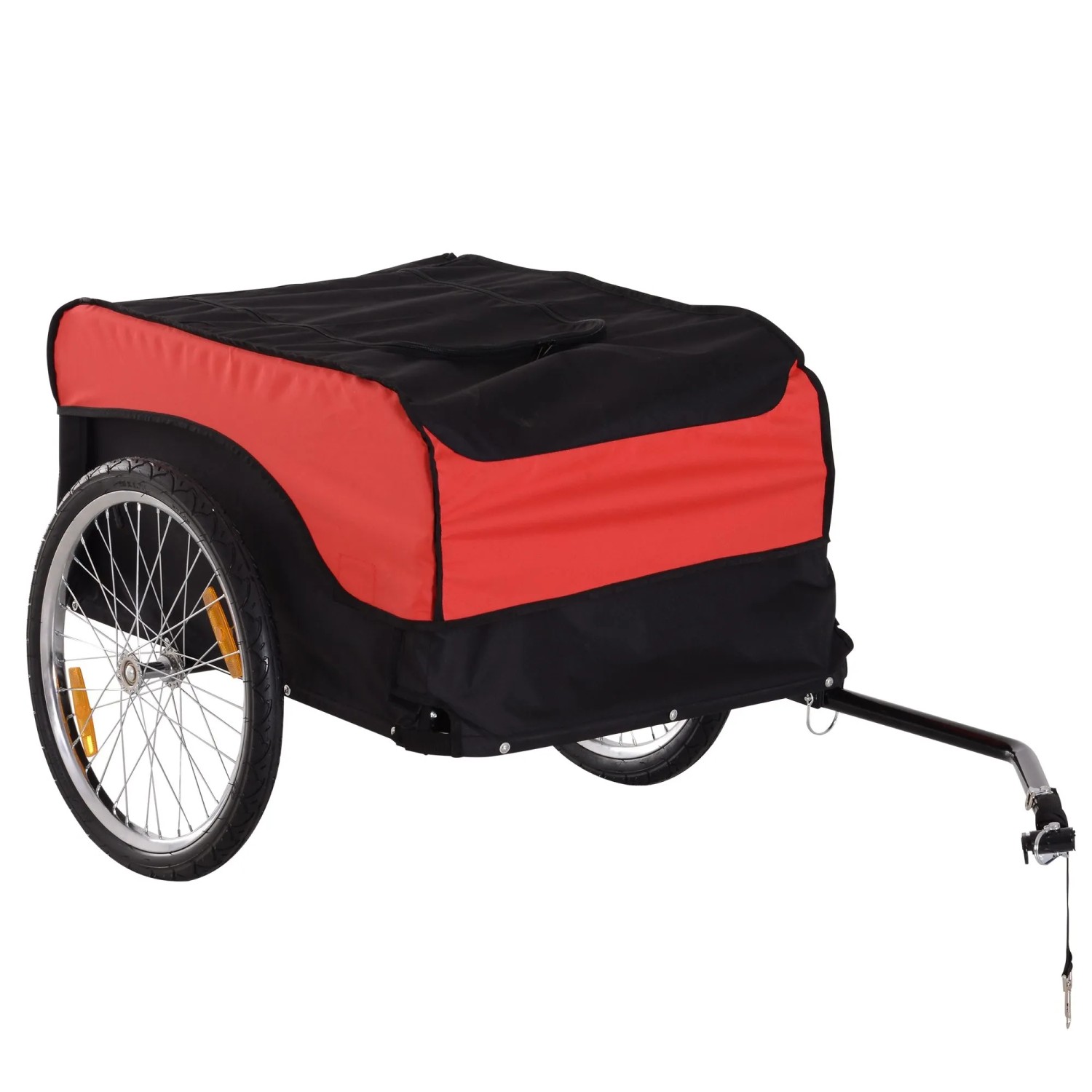 HOMCOM Fahrradanhänger max 40 kg Rot Schwarz Stahl Oxford 130 x 77 x 65 cm