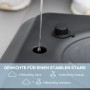 Schwarze Basis des SPORTNOW Basketballständers wird mit Wasser befüllt. Füllgewichte für stabilen Stand: Sand, Wasser, Mix.
