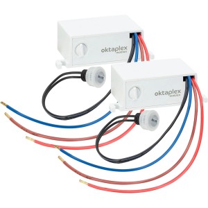Oktaplex Jasy Dämmerungssensor 2er Set für Innen & Außen, IP65, weiß. Bewegungsmelder mit Sensorkopf und Kabel.