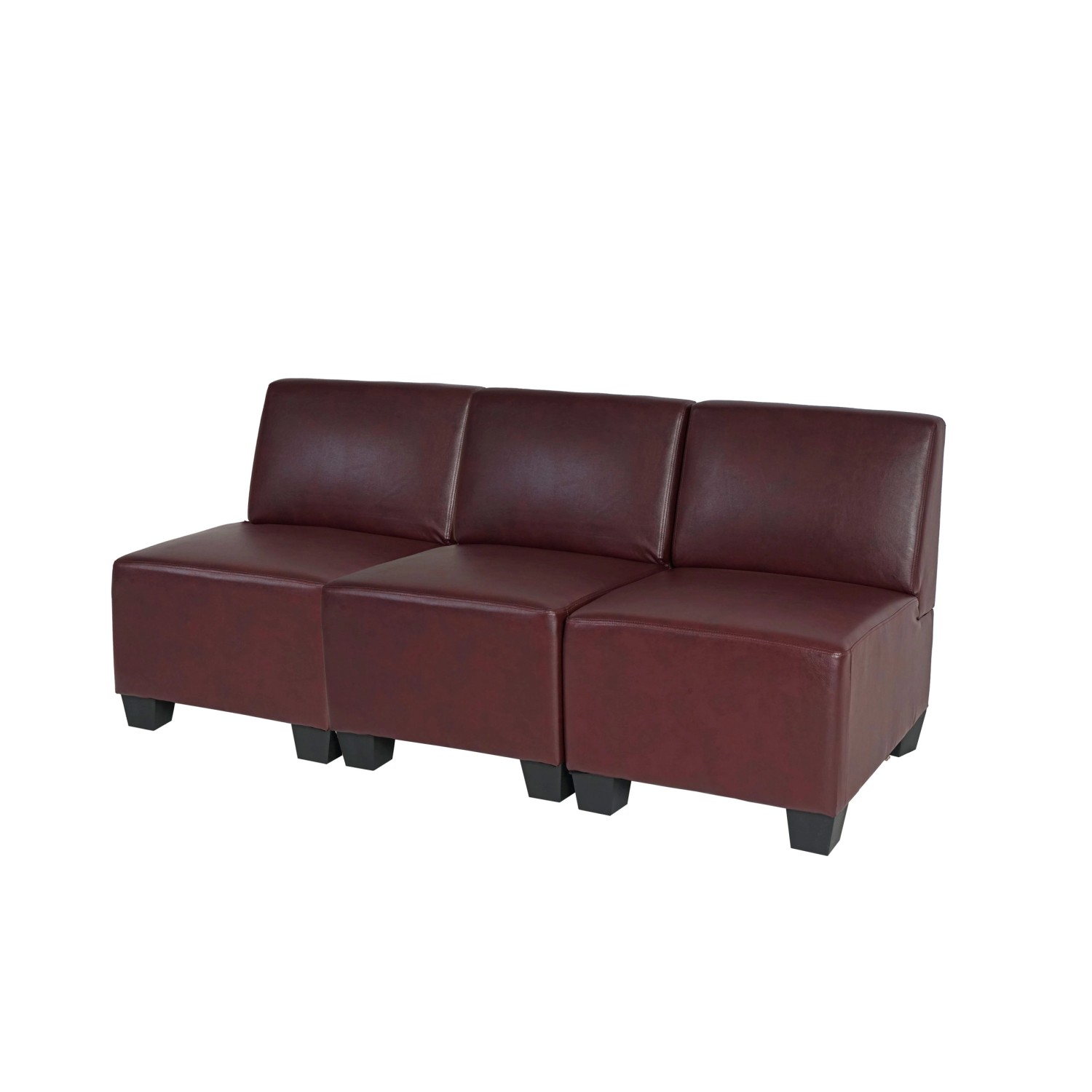 MCW 3-Sitzer Moncalieri Rot-Braun ohne Armlehnen günstig online kaufen