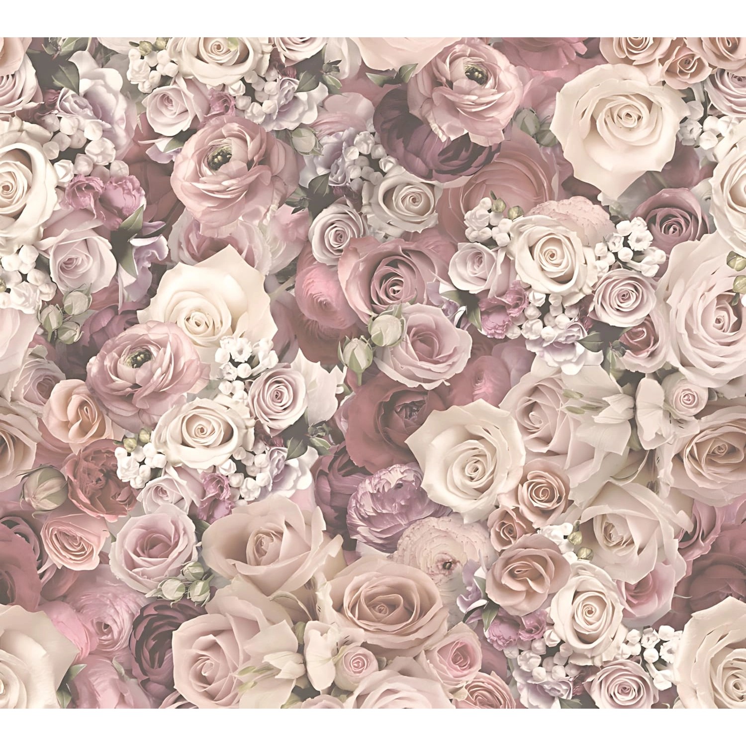 PROFHOME 327222-GU Blumen Tapete Floral Matt Rosa Creme Weiß 0,53 m x 10,05 günstig online kaufen