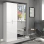 Inn.Furn Schuhschrank Weiß Hochglanz 122 cm mit Spiegel SystemX_7
