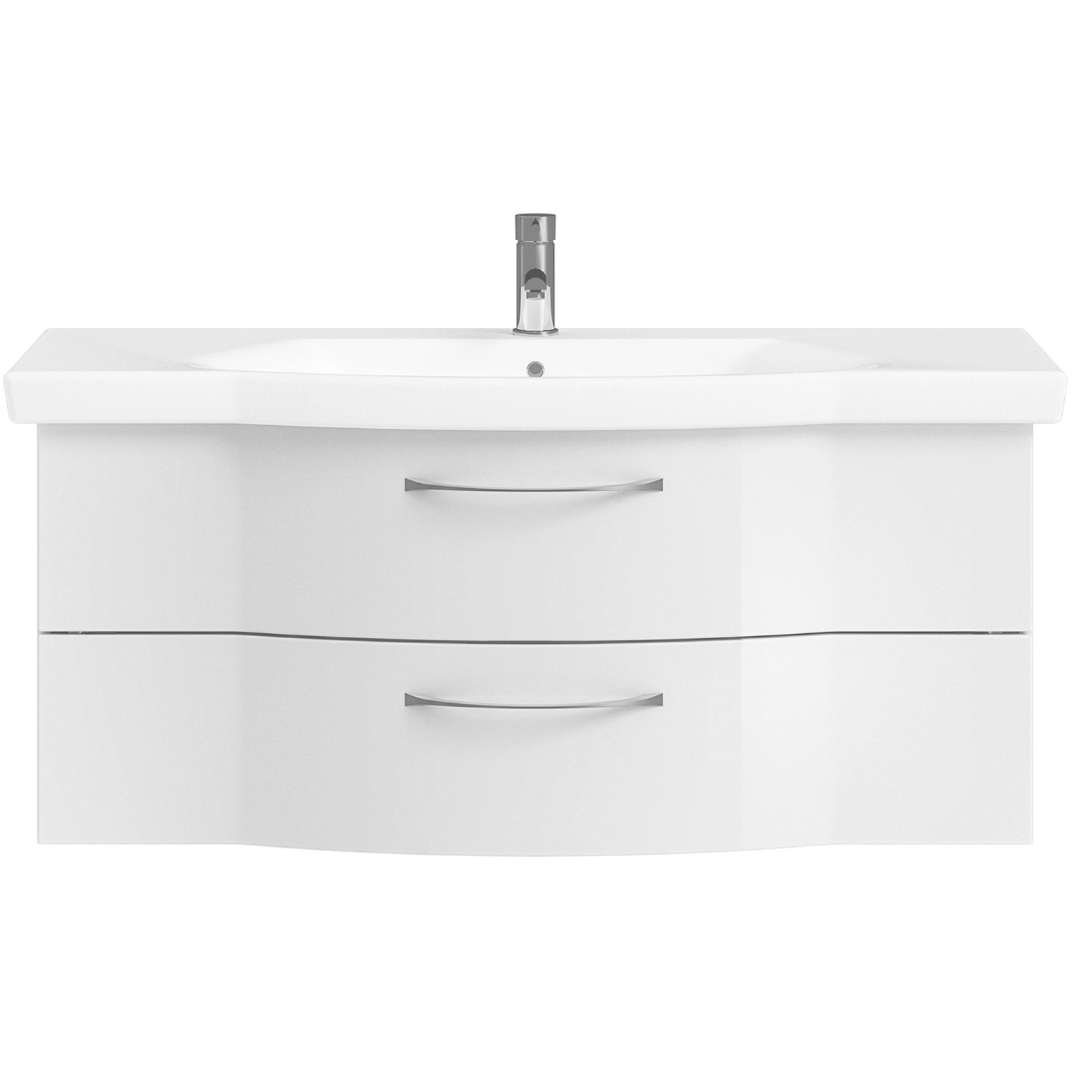 Pelipal Waschbeckenunterschrank 115 cm Quantum Style 3 Weiß Hochglanz