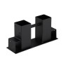Relaxdays Holzstapelhilfe, 4er Set aus Stahl in Schwarz für Kaminholzregale.
