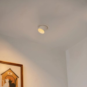 Beiger, schwenkbarer QAZQA Einbaustrahler Installa, rund, GU10 Fassung.