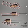 Moderne Brilo LED-Deckenleuchte Frame mit Holzdekor, dimmbar und schwenkbar.