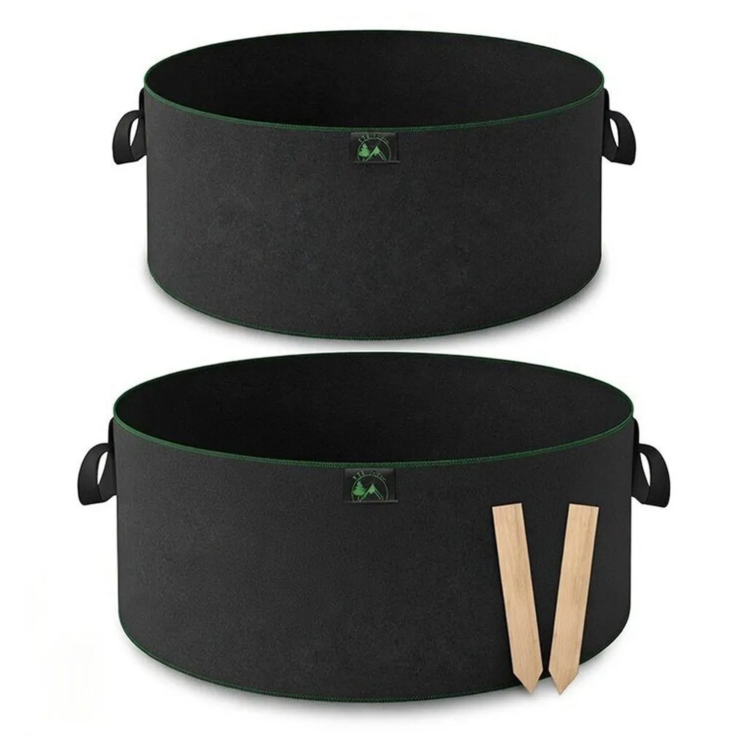 TTL GARDEN Hochbeet Pflanzsack 60L 2er Set Filz Stofftopf 300g/qm Vlies Pflanzentopf Rund Ø50cm Für Gemüse Kräuter