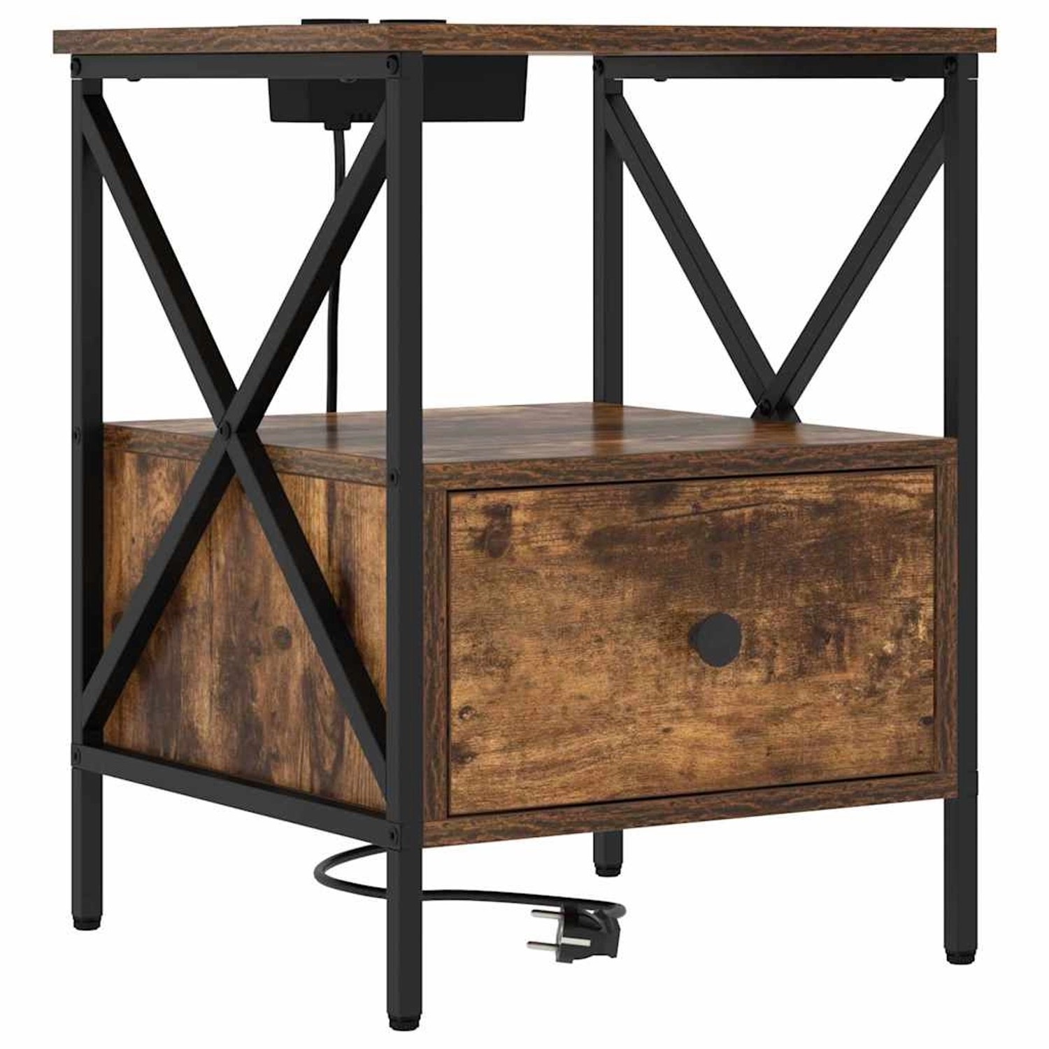 vidaXL Nachttisch Räuchereiche 41,5 x 40,5 x 55 cm Holzwerkstoff 859554 günstig online kaufen