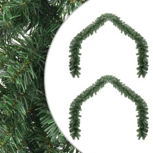 vidaXL Weihnachtsgirlande 2 Stk Grün 20 m PVC 42016691