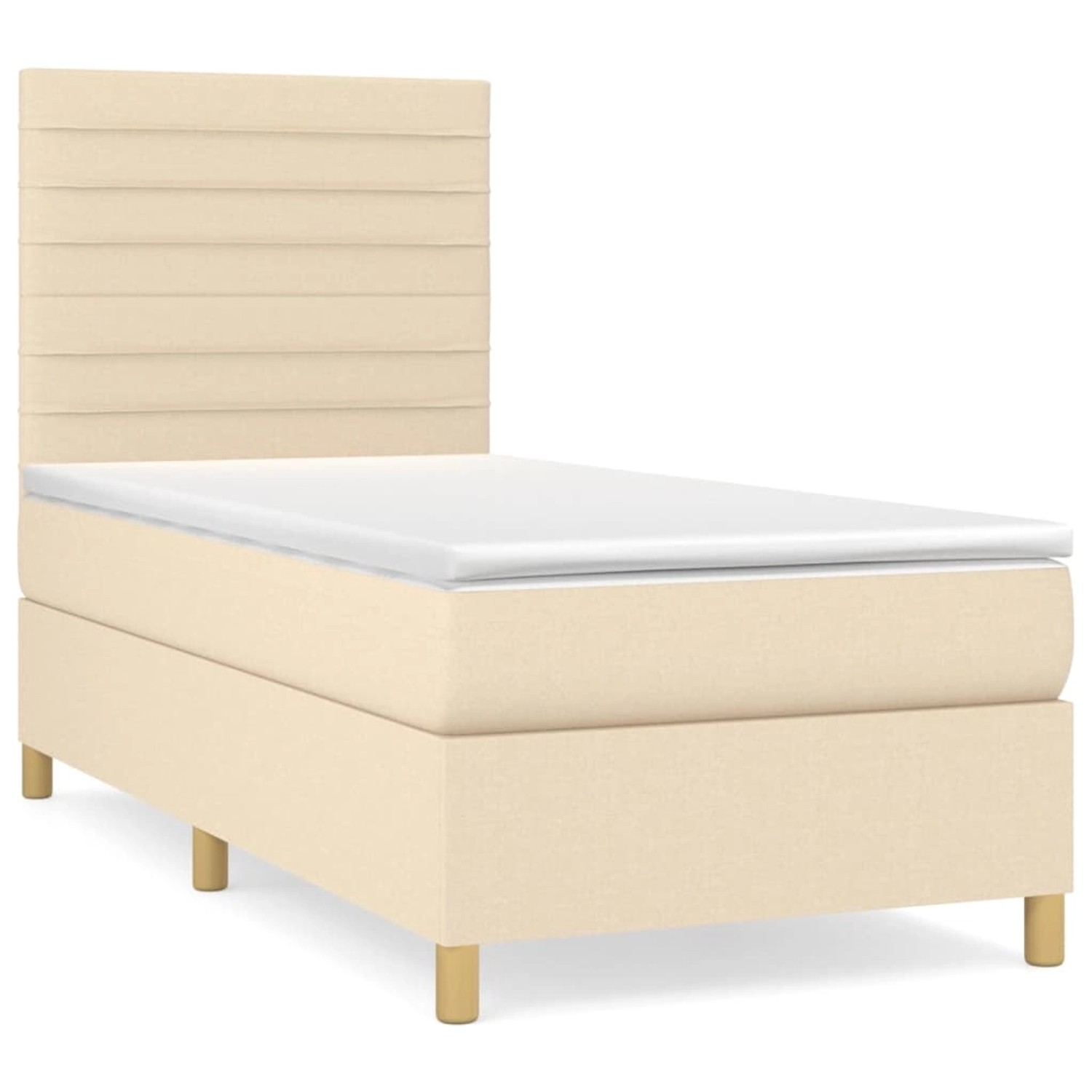 vidaXL Boxspringbett mit Matratze Creme 80x200 cm Stoff 3142374 günstig online kaufen