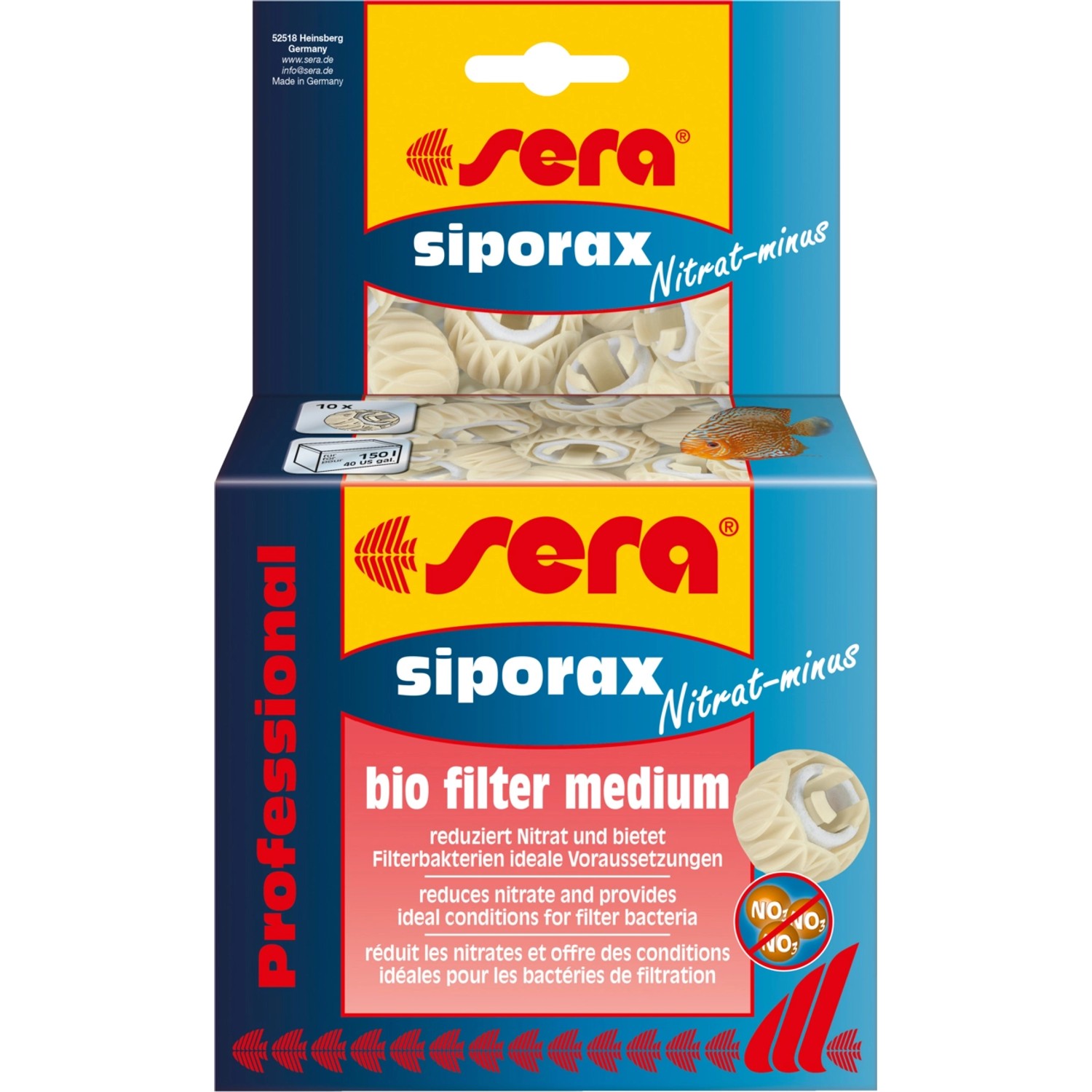 Sera siporax Bio Filter Medium Nitrat-minus Professional für 500 ml