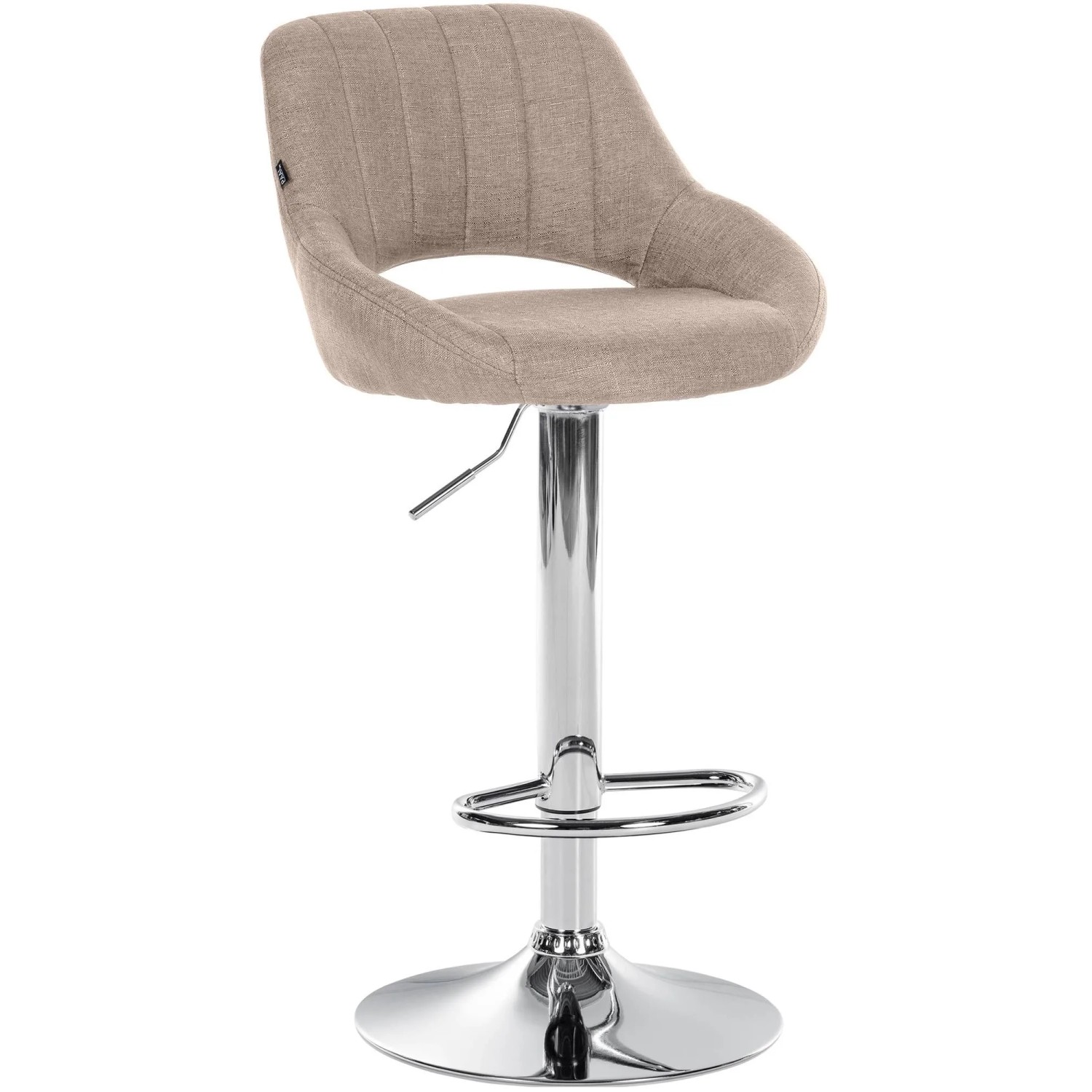 CLP Barhocker Milet Stoff Taupe/Chrom