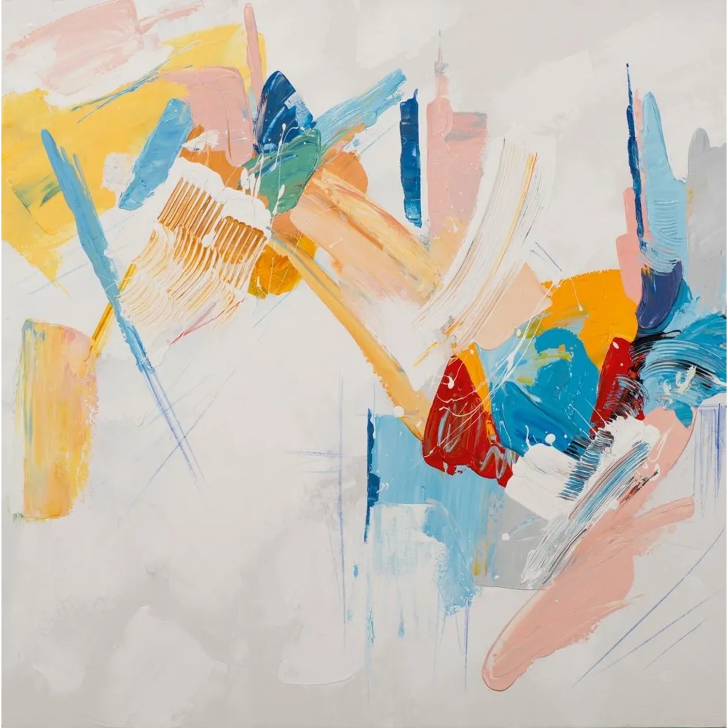 Art Universe Leinwandbild Tanz der Farben 100 x 100 cm