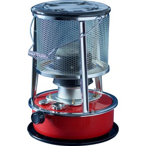 Juliana Petroleum Gewächshausheizung, rot, mit Schutzgitter. Zubehör zur Frostfreihaltung im Gewächshaus.