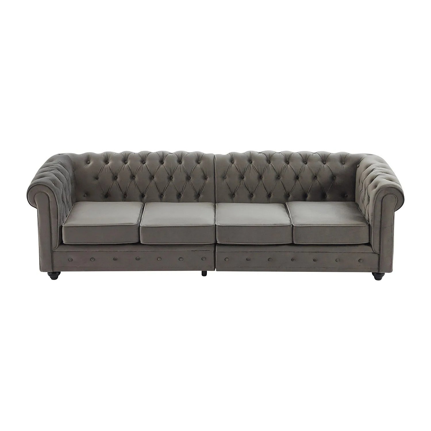 Vente-unique Sofa Ohne Schlafmöglichkeit Chesterfield Anthrazitgrau 256 cm