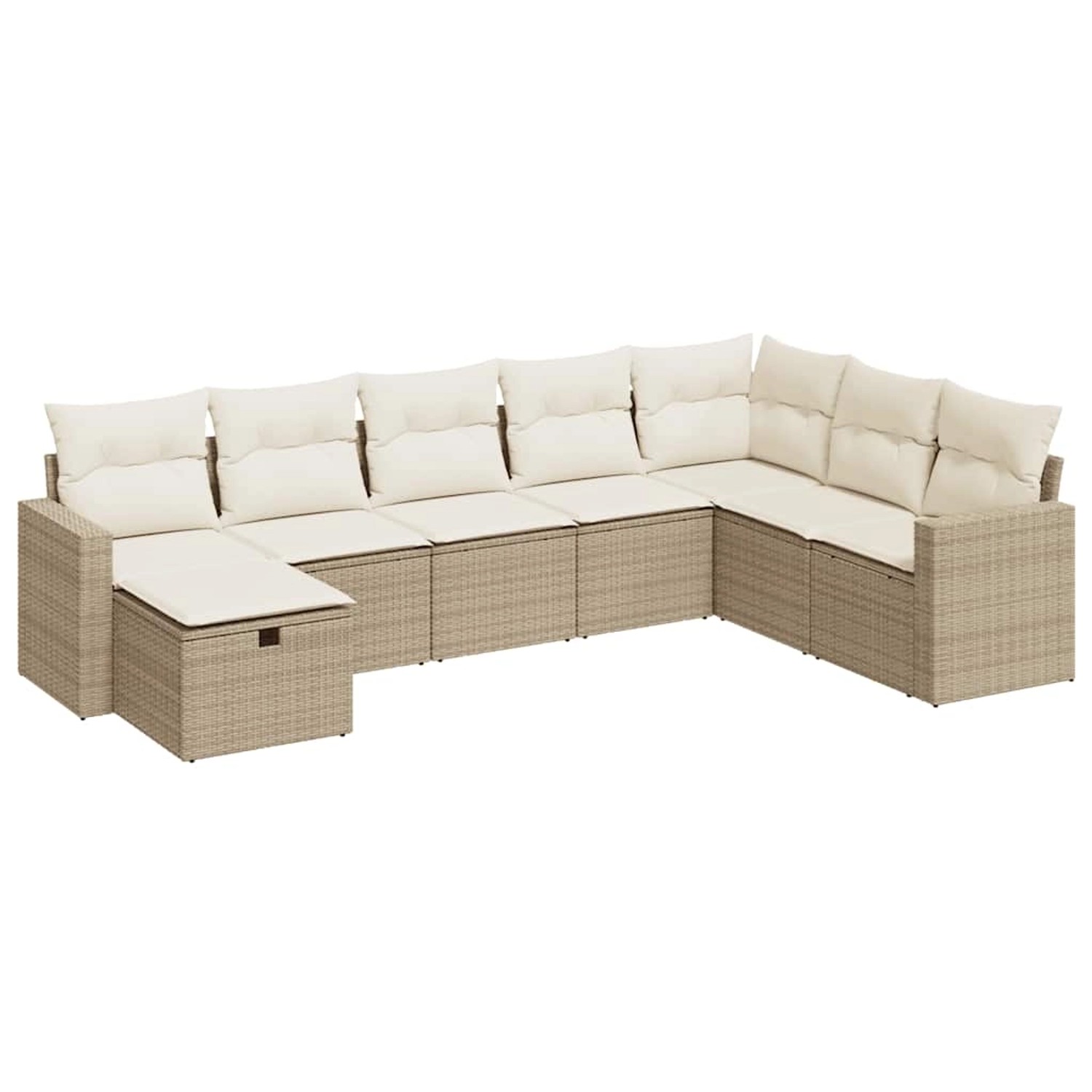vidaXL 8-Tlg Garten-Sofagarnitur mit Kissen Beige Poly Rattan 3325434 günstig online kaufen