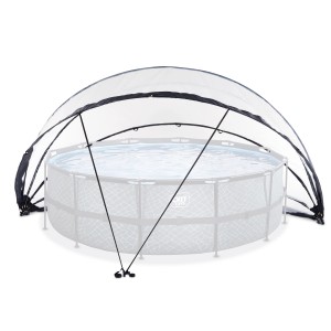 Exit Pool Abdeckung ECO Ø 550 cm: Transparente Poolüberdachung für Aufstellpools, schützt vor Schmutz und hält das Wasser warm.
