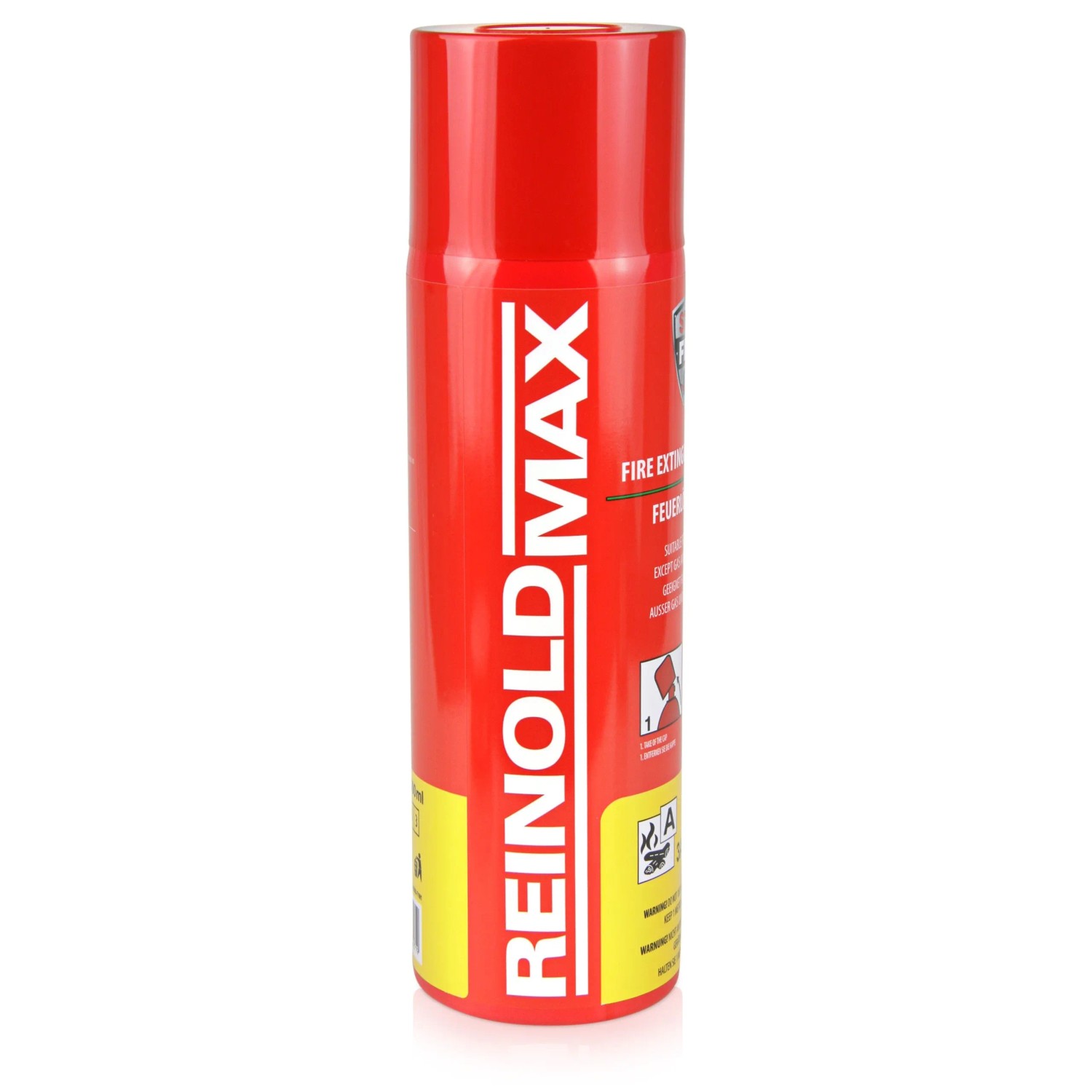 Rote Sprühdose Höfer Chemie Feuerlöschspray 500g für Haushalt.