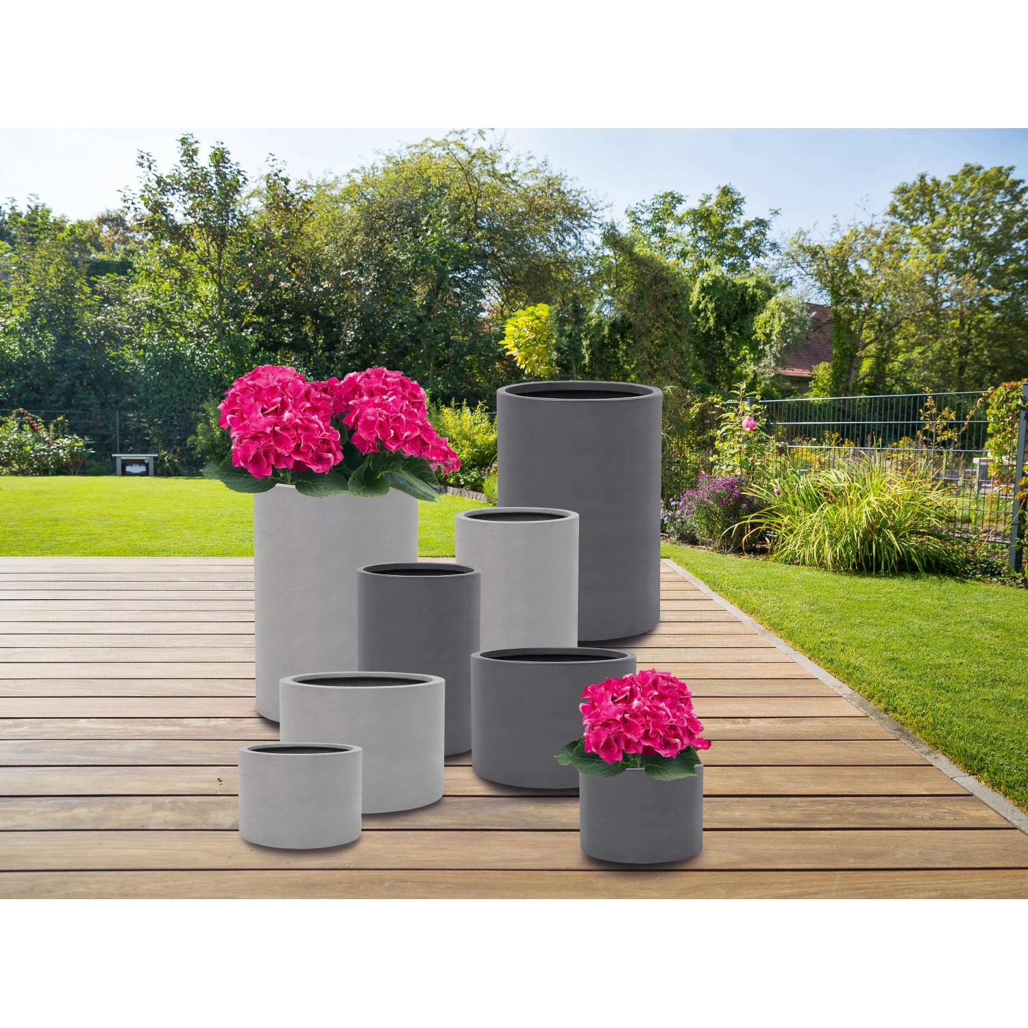 Pflanztopf Fiberstone Grau 48 cm x Ø 33 cm_3