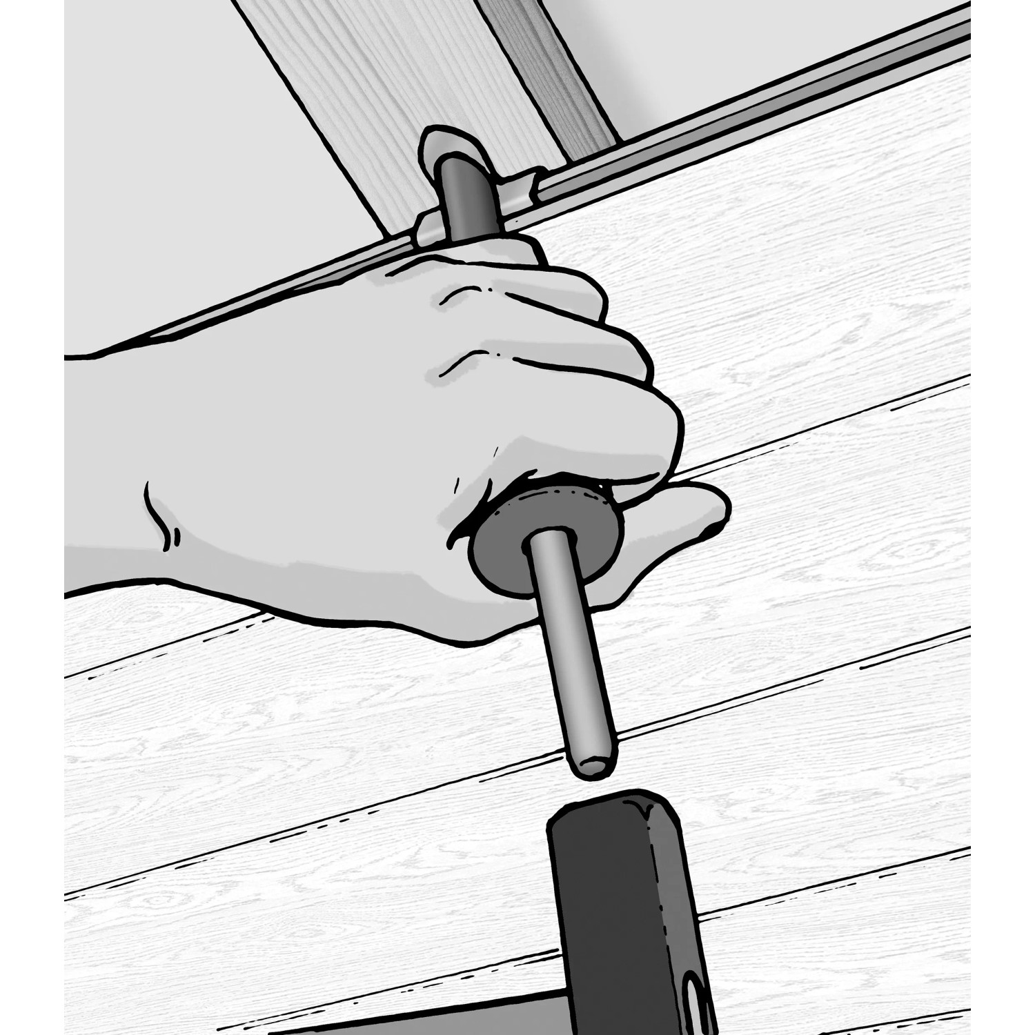 Hobby Nagler für Profilkrallen im Einsatz zur Paneel-Befestigung.