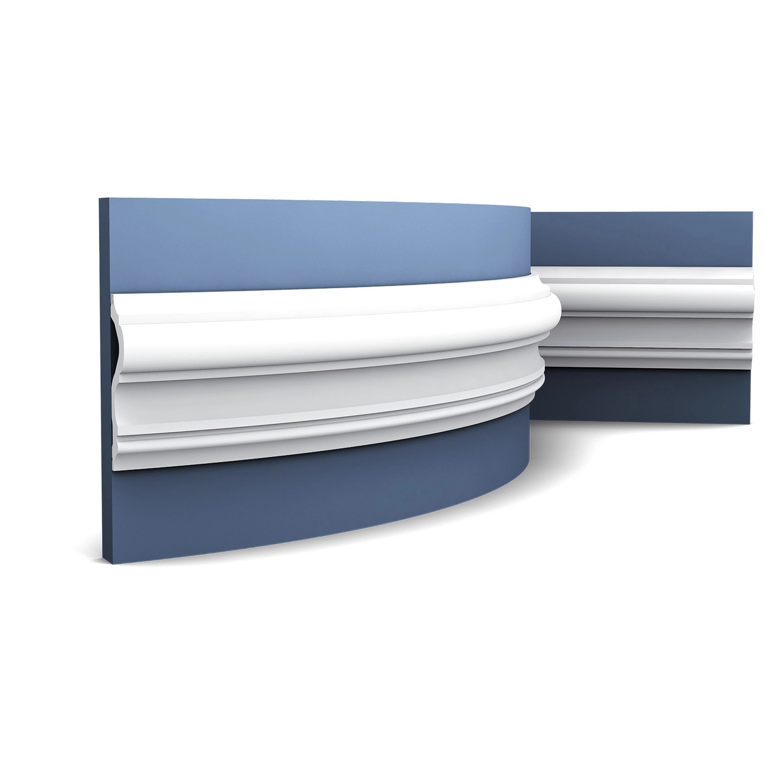 ORAC DECOR P8050F LUXXUS Flexible Wandleiste Friesleiste Stuck Leiste Profil 2 m 200 cm x 12 cm x 3 cm Weiß