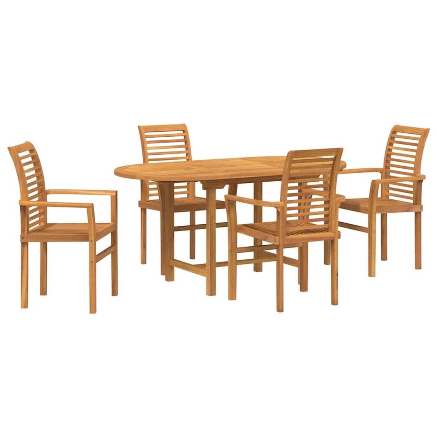 vidaXL Garten Essgruppe 5-Tlg Braun Massivholz Teak 3383946 günstig online kaufen