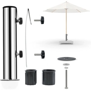 osoltus Edelstahl Universal Standrohr zu Granit Schirmständer 30 40kg mit Schutz