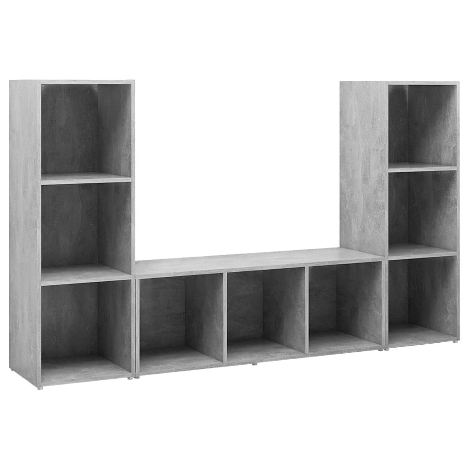 vidaXL TV-Schränke 3 Stk Betongrau 107x35x37 cm Holzwerkstoff 3079965 günstig online kaufen