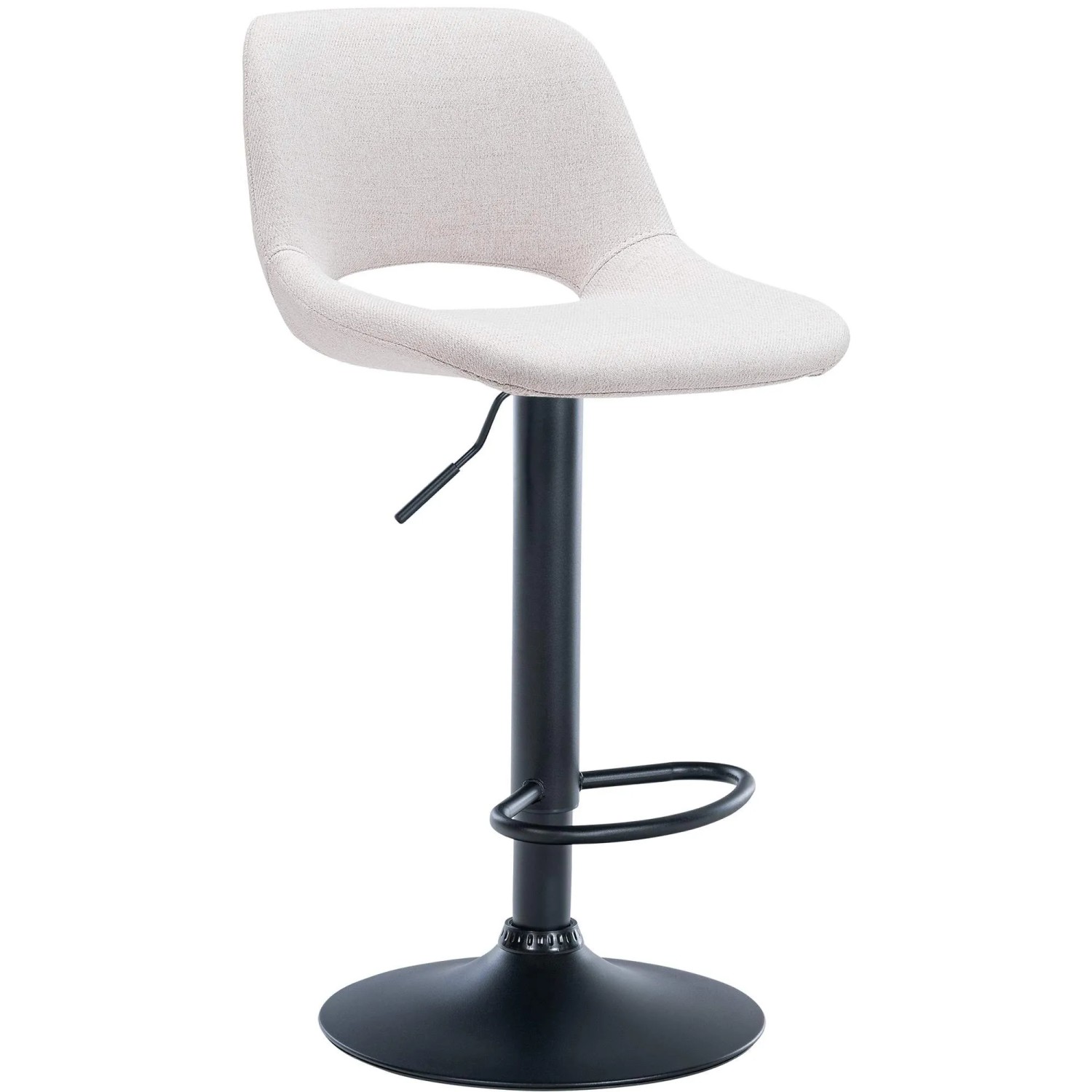 DELUKE Barhocker JAKSON Creme Stoff Schwarz Barstuhl Mit Lehne Tresenhocker Tresenstuhl