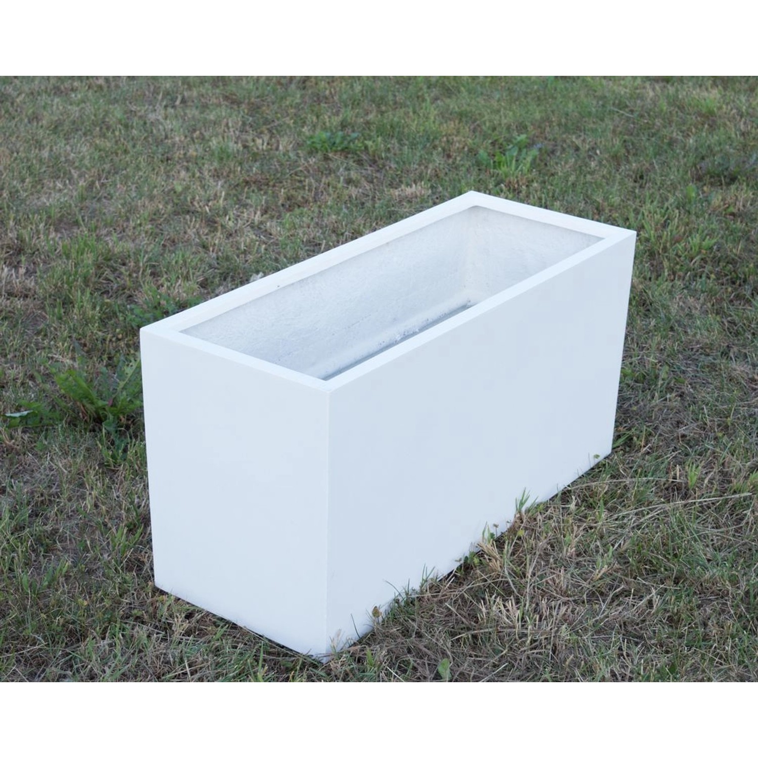 Elegant Einrichten Pflanzkübel Fiberglas Rechteckig 108x40x50cm Perlmutt-We günstig online kaufen