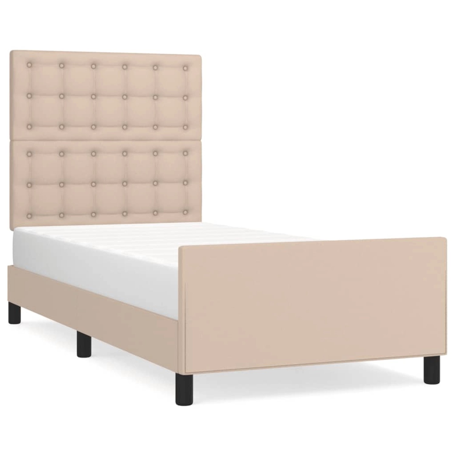 vidaXL Bettgestell mit Kopfteil Cappuccino-Braun 100x200 cm Kunstleder 3125 günstig online kaufen