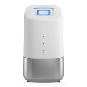 HmIP Home Control Unit: Zentrale für Ihr Smart Home System, weiße Steuereinheit mit silbernem Sockel.