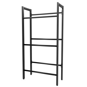 Schwarzes Tronitechnik Getränkeregal (71x32x140 cm) aus pulverbeschichtetem Metall, 3 Ebenen, max. 360 kg Traglast.