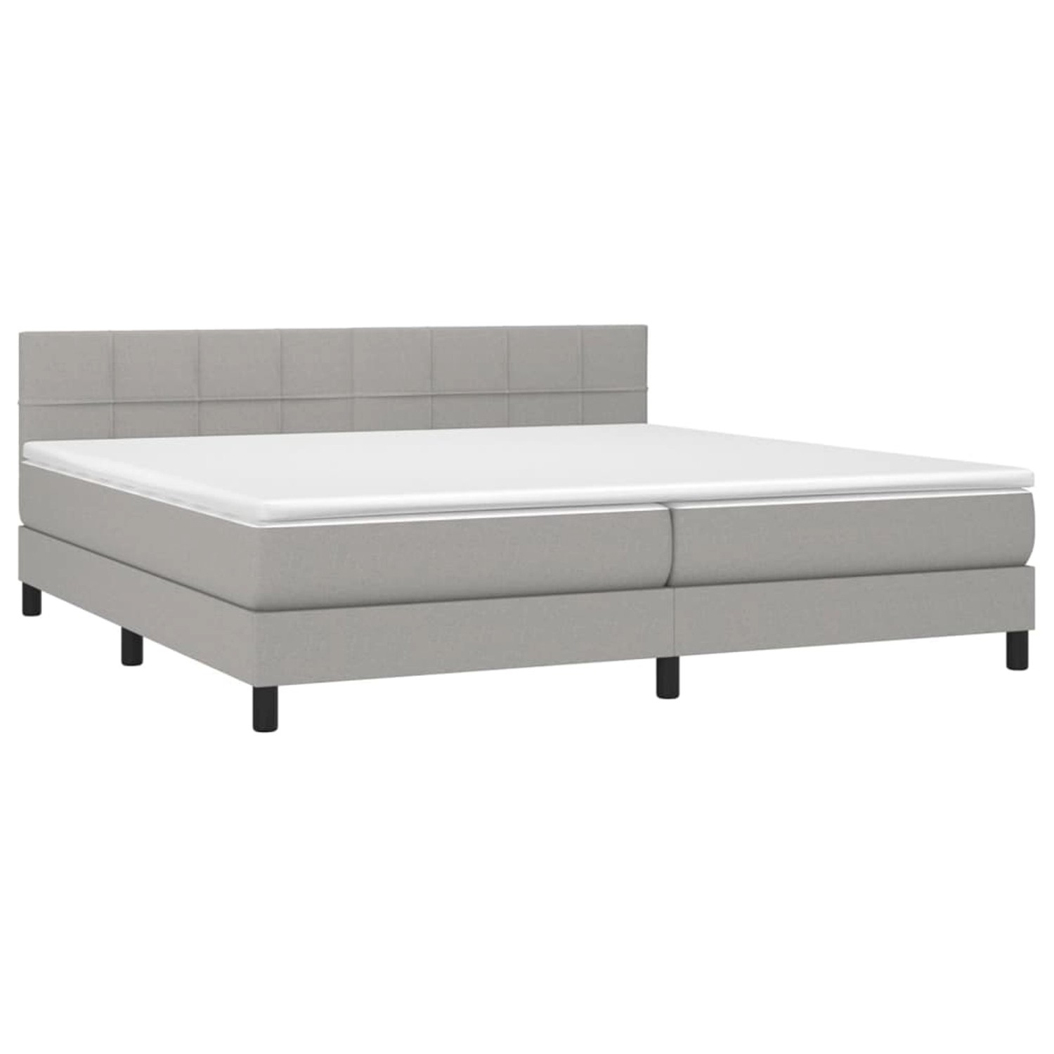 vidaXL Boxspringbett mit Matratze & LED Hellgrau 200x200 cm Stoff 3133181 günstig online kaufen