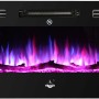 El Fuego Elektrokamin Bern 130 mit LED-Ambientelicht und schwarzer Glasfront.