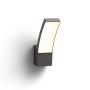 Anthrazitfarbene Philips LED Aussenwandleuchte Splay mit warmweissem Licht.