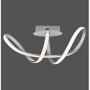 Moderne LED-Deckenleuchte Maria aus Aluminium, geschwungenes Design, dimmbar.