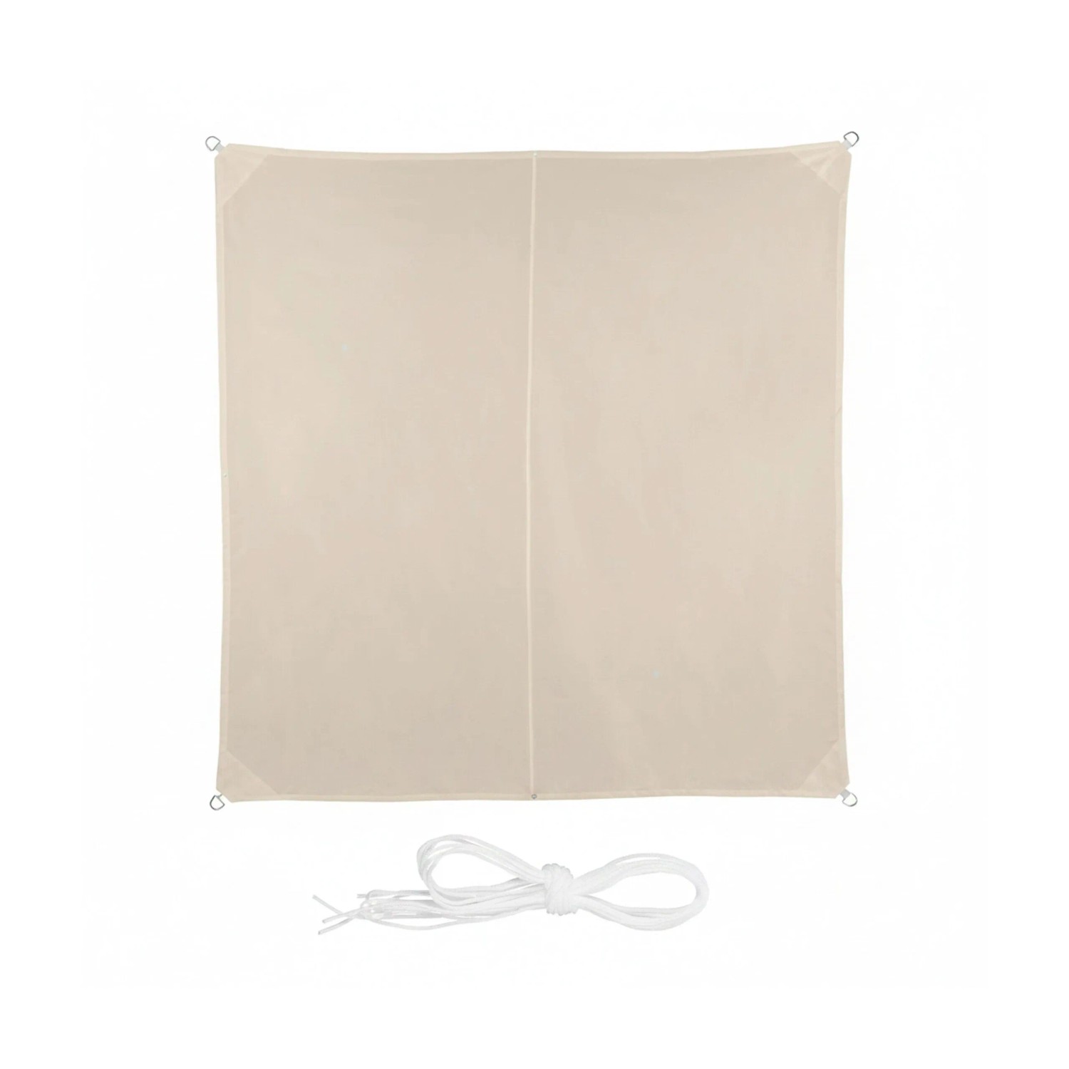 Relaxdays Sonnensegel Quadrat Polyester Beige UV Schutz 3 x 3 m