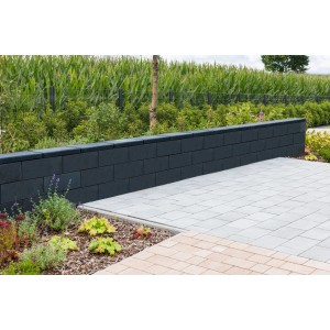 Diephaus Mauerstein Patea Basalt mit Glimmer als Gartenmauer. Dekorative Mauersteine in Basalt-Optik.