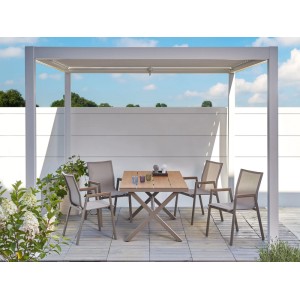 Beliani Gartentisch Set TIANO Taupe