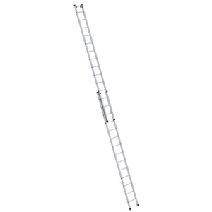 Zweiteilige MUNK Aluminium-Schiebeleiter mit 2x14 Sprossen, ohne Traverse.