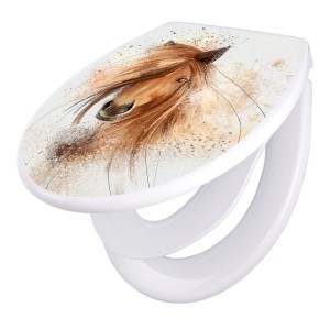 Banjado Familien WC-Sitz mit Pferde-Motiv. Klodeckel mit integriertem Kindersitz und Absenkautomatik.