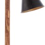 Schwarze Brilliant Tischleuchte Plow aus Stahl und Holz, Design-Tischlampe für den Innenbereich.